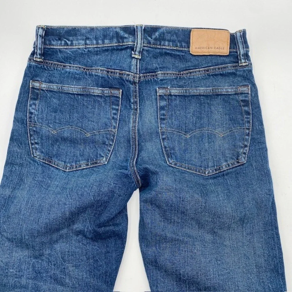 American Eagle Original Straight Jeans Mens 28x28 Blue Medium Wash Stretch Denim